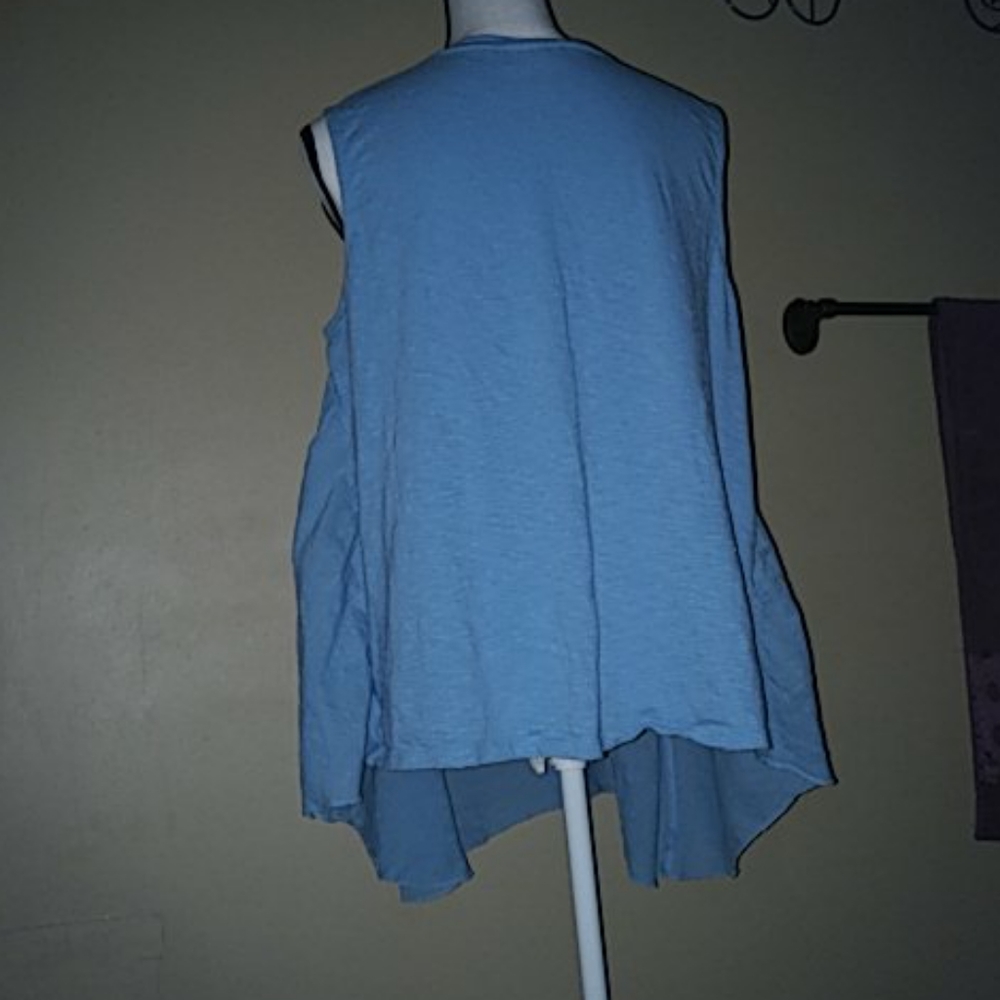Style & Company Blue Layered Cotton Swing Tank XL - Picture 3 of 4